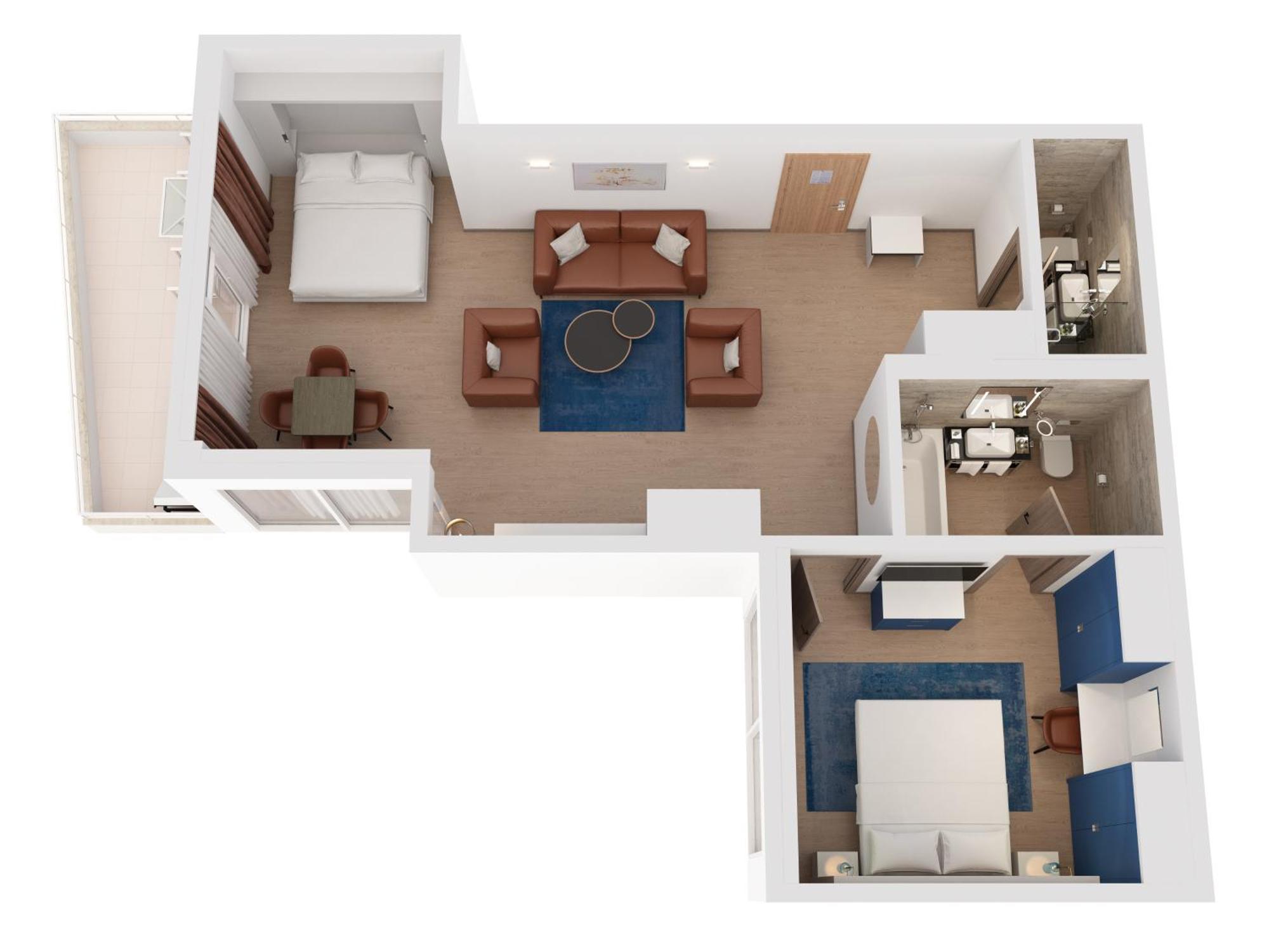 Hilton Rijeka Costabella Beach Resort And Spa Exterior photo A 3D floorplan of a typical hotel room