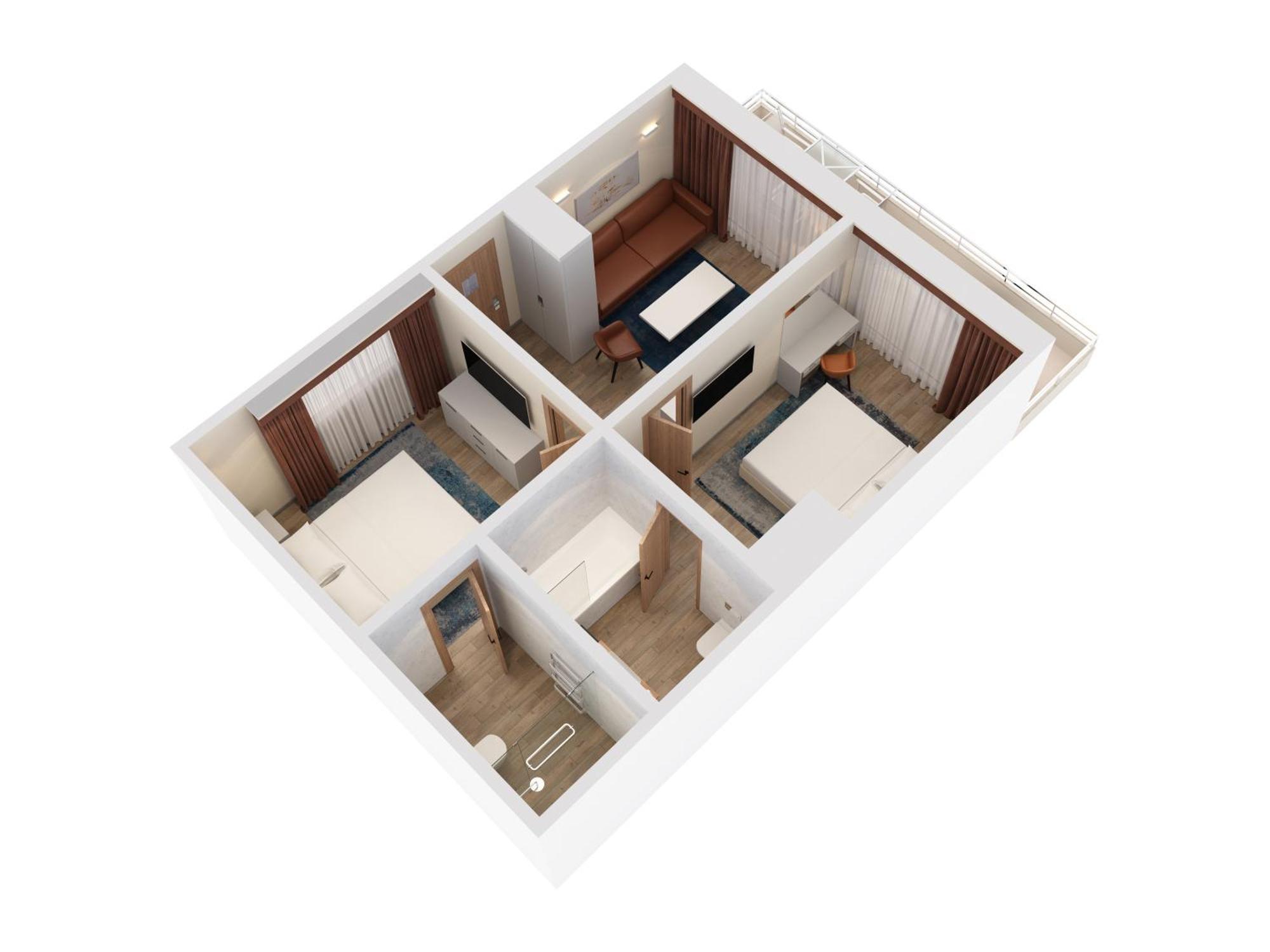 Hilton Rijeka Costabella Beach Resort And Spa Room photo 3D floor plan