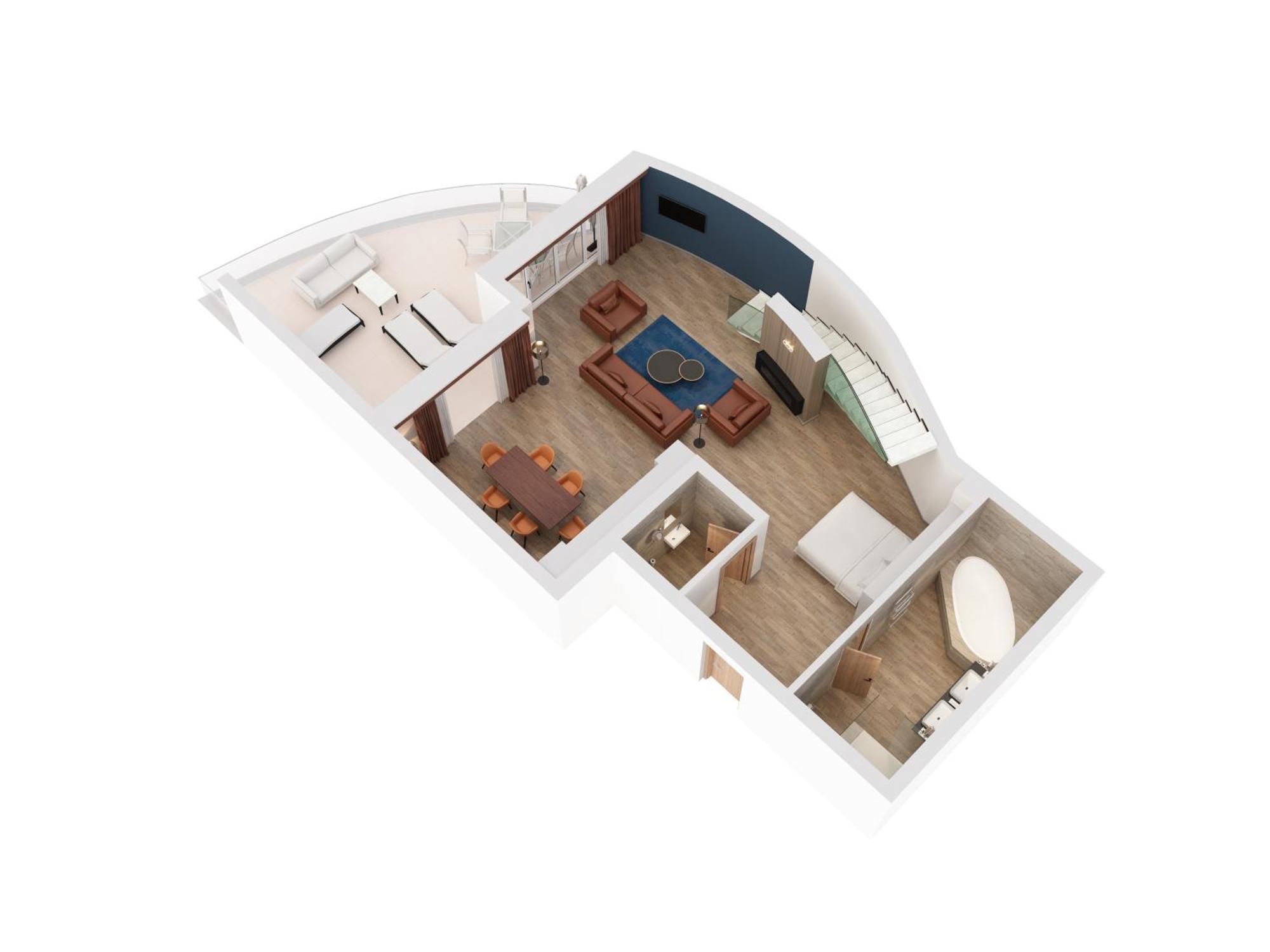 Hilton Rijeka Costabella Beach Resort And Spa Room photo 3D floor plan